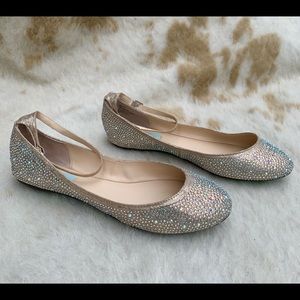 Blue by Betsy Johnson Crystal Ballet Flat